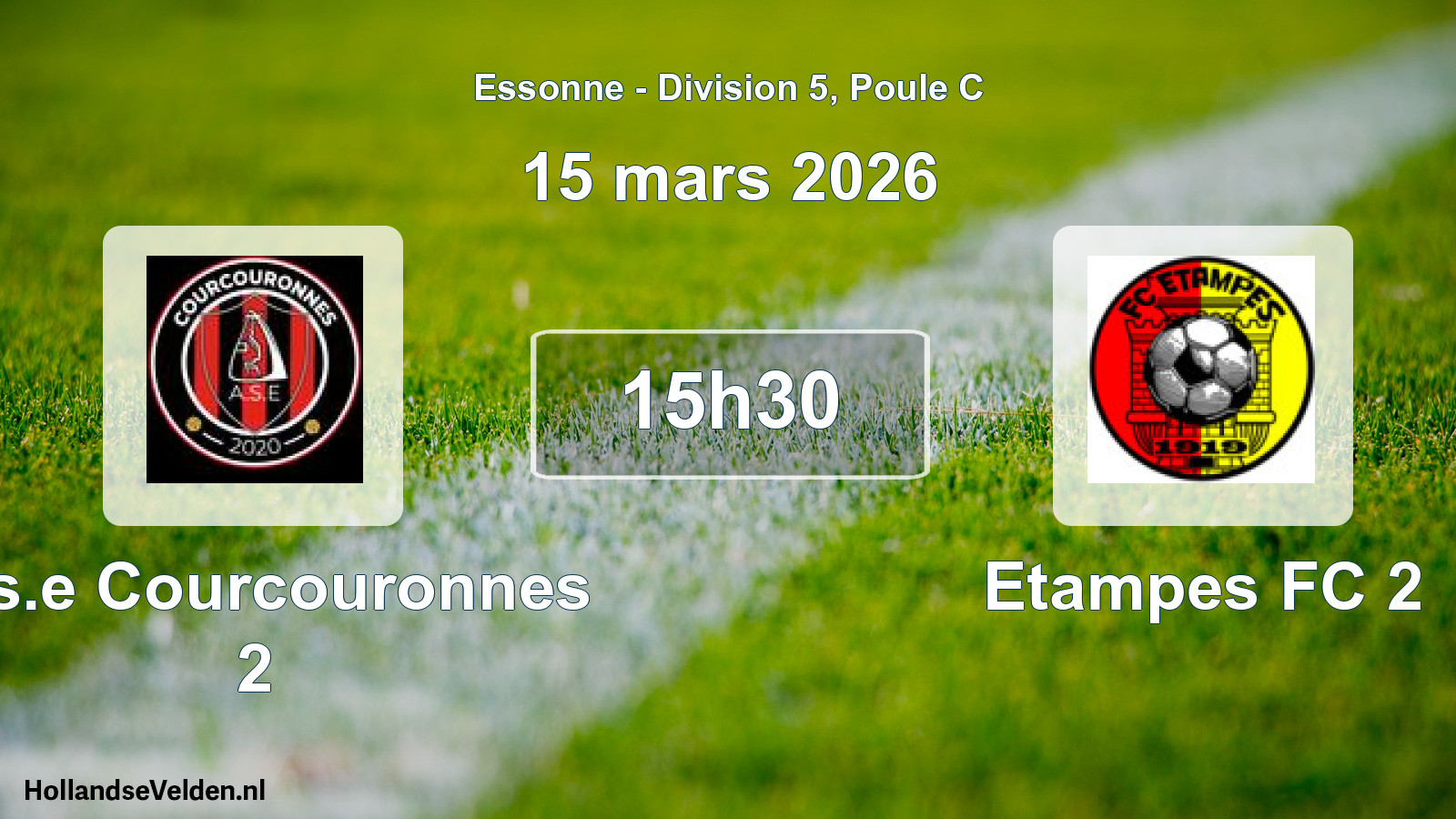 Scheduled Match: A.s.e Courcouronnes 2 - Etampes FC 2 (15 March 2026)