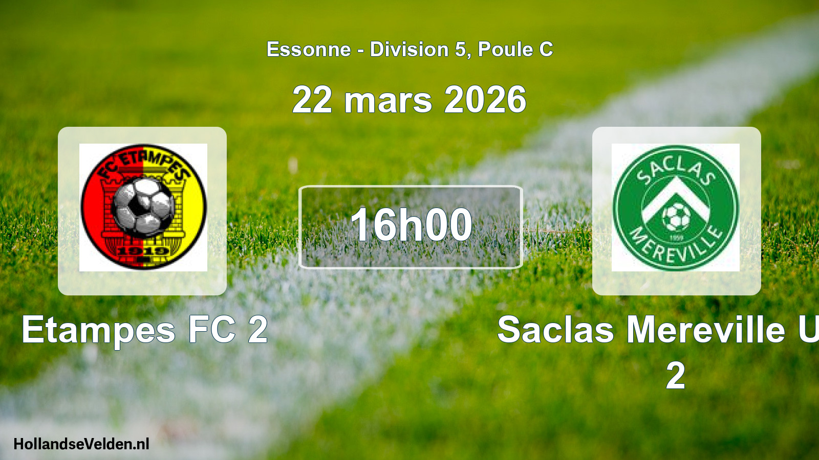 Match programmé: Etampes FC 2 - Saclas Mereville U.s 2 (22 mars 2026)