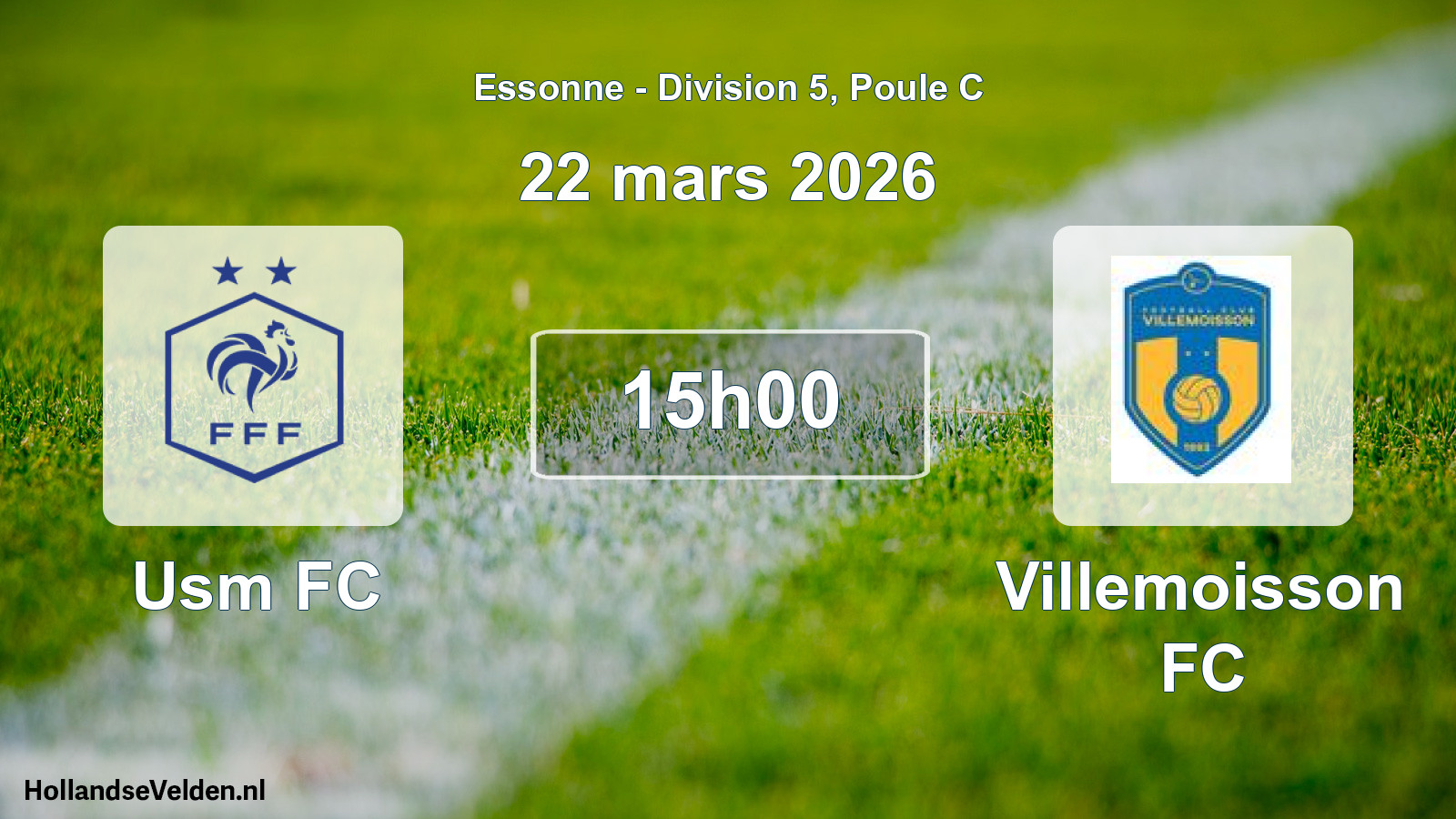 Scheduled Match: Usm FC - Villemoisson FC (22 March 2026)