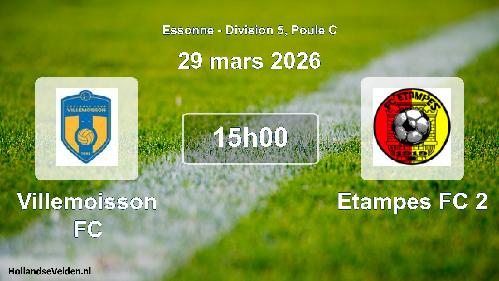 Match programmé: Villemoisson FC - Etampes FC 2 (29 mars 2026)