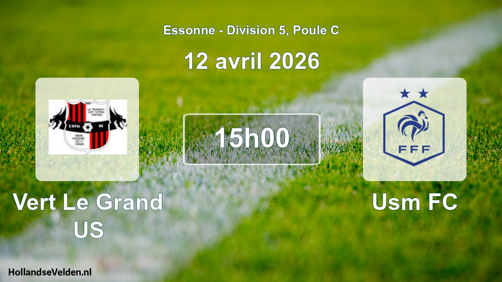 Match programmé: Vert Le Grand US - Usm FC (12 avril 2026)