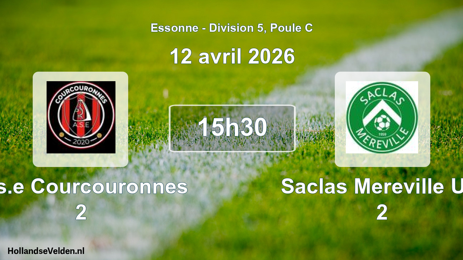 Match programmé: A.s.e Courcouronnes 2 - Saclas Mereville U.s 2 (12 avril 2026)