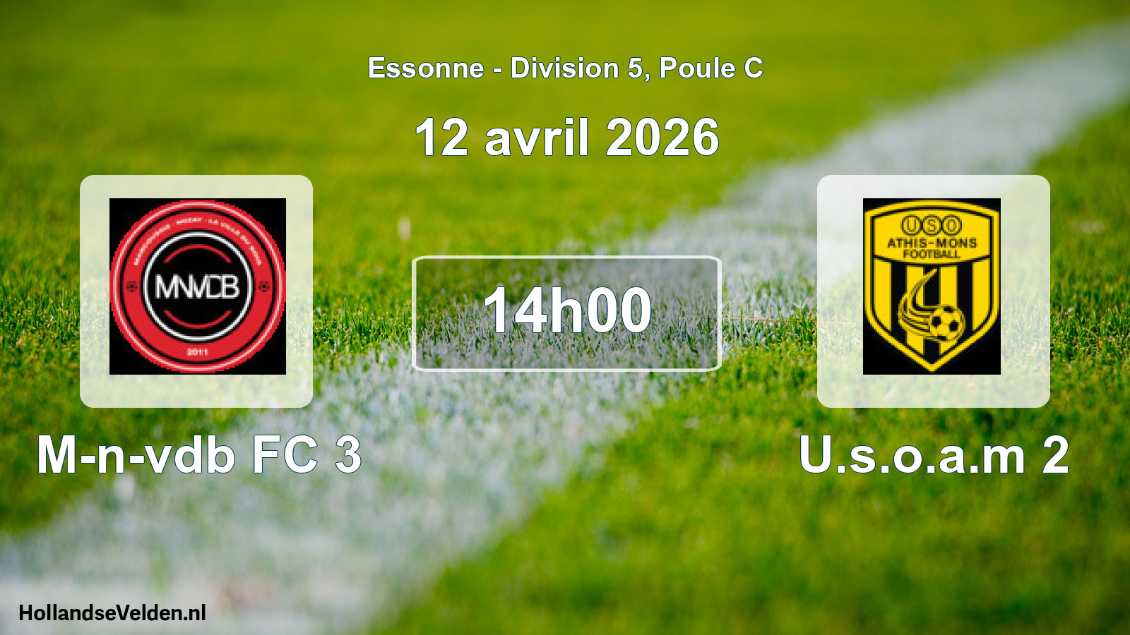 Scheduled Match: M-n-vdb FC 3 - U.s.o.a.m 2 (12 April 2026)