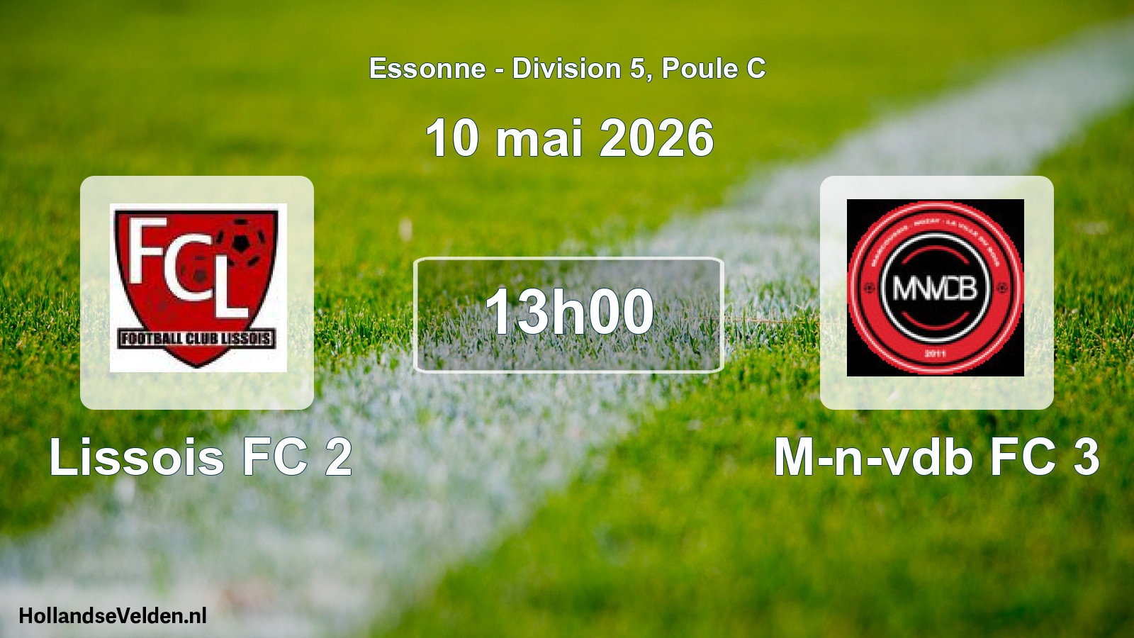 Geplande wedstrijd: Lissois FC 2 - M-n-vdb FC 3 (10 mei 2026)