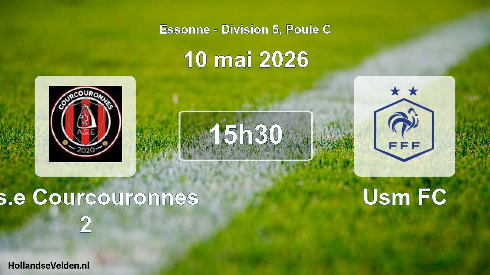 Match programmé: A.s.e Courcouronnes 2 - Usm FC (10 mai 2026)