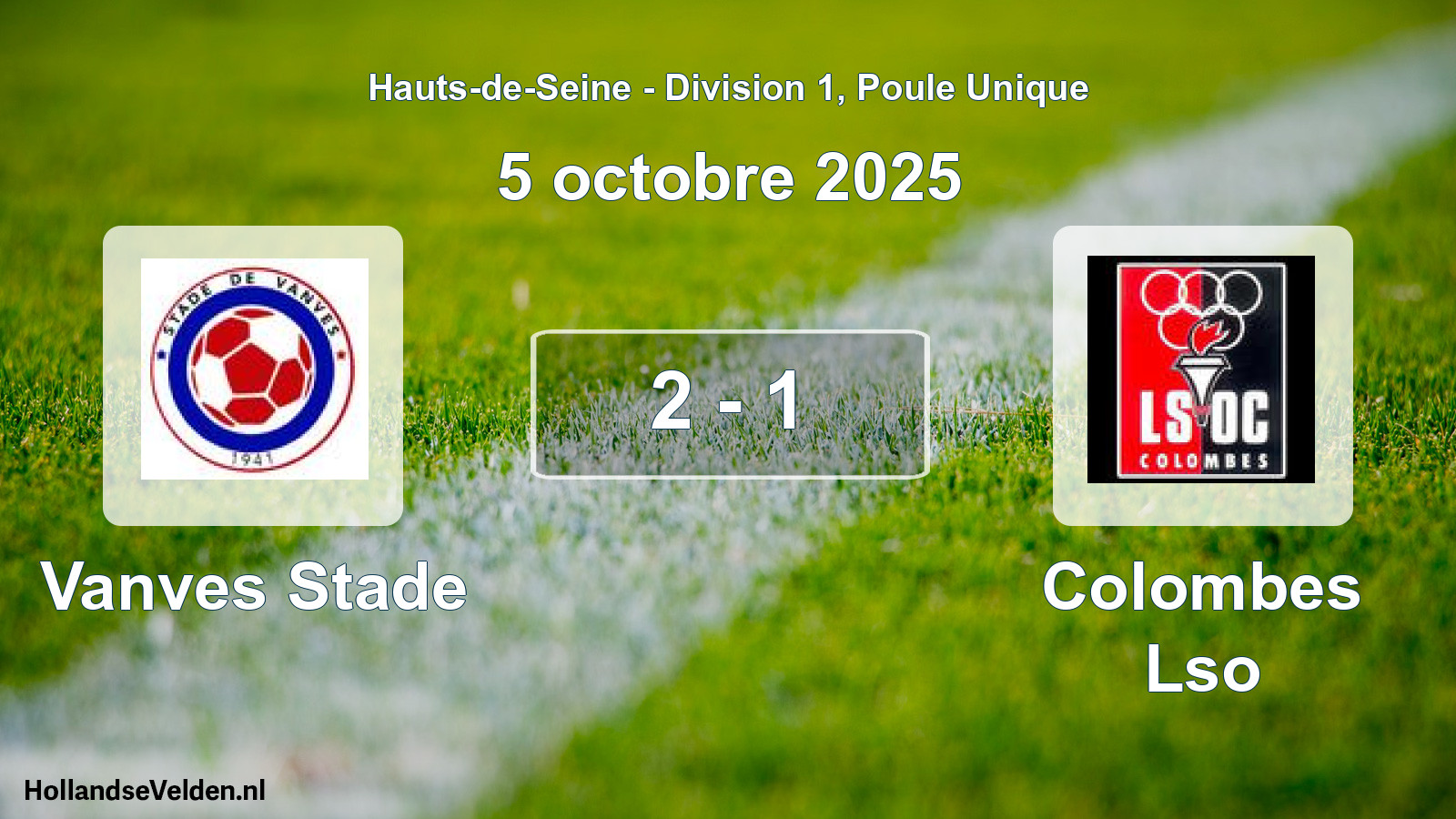Match joué: Vanves Stade - Colombes Lso 2 - 1 (5 octobre 2025)