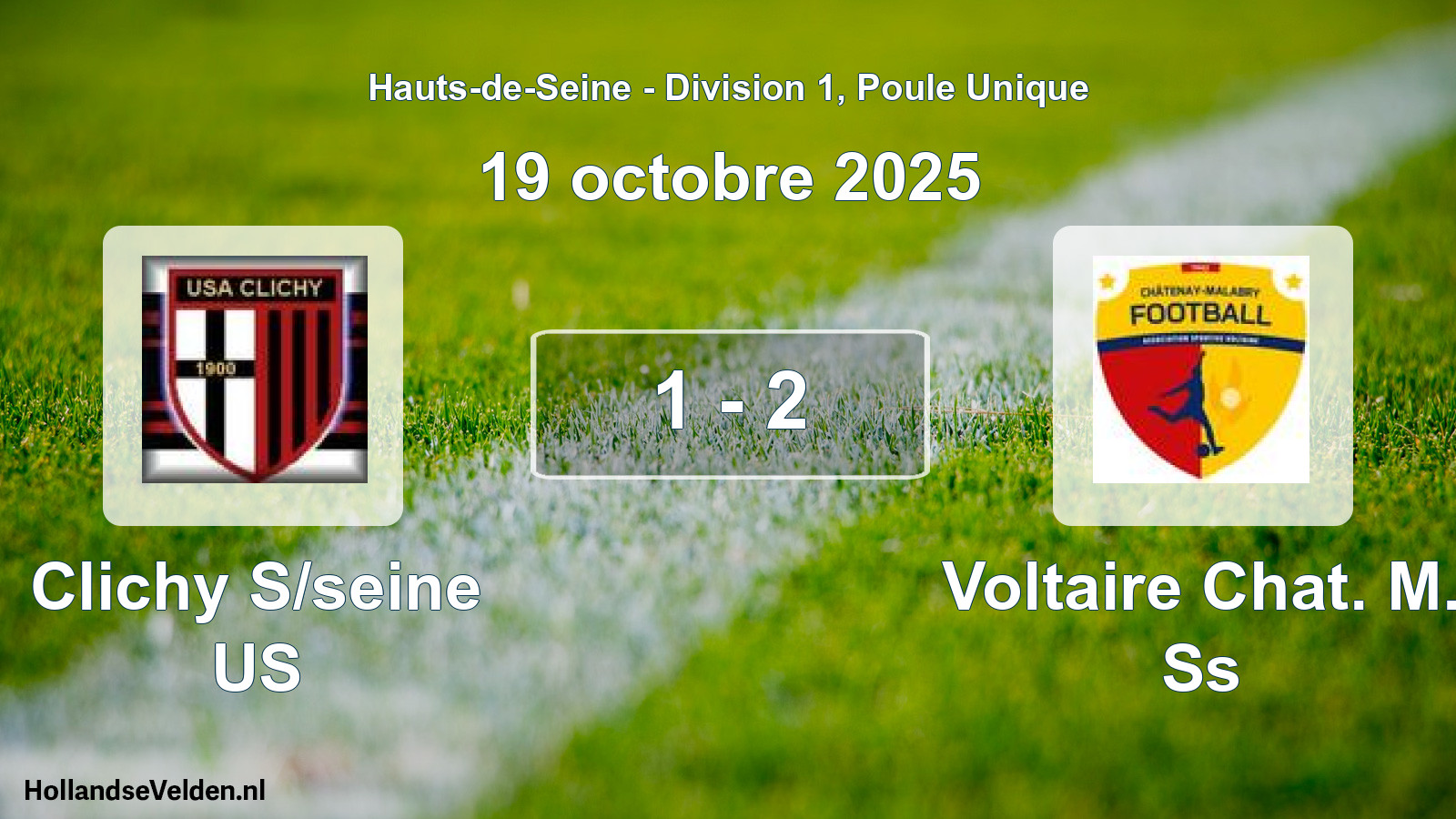 Match joué: Clichy S/seine US - Voltaire Chat. M. Ss 1 - 2 (19 octobre 2025)