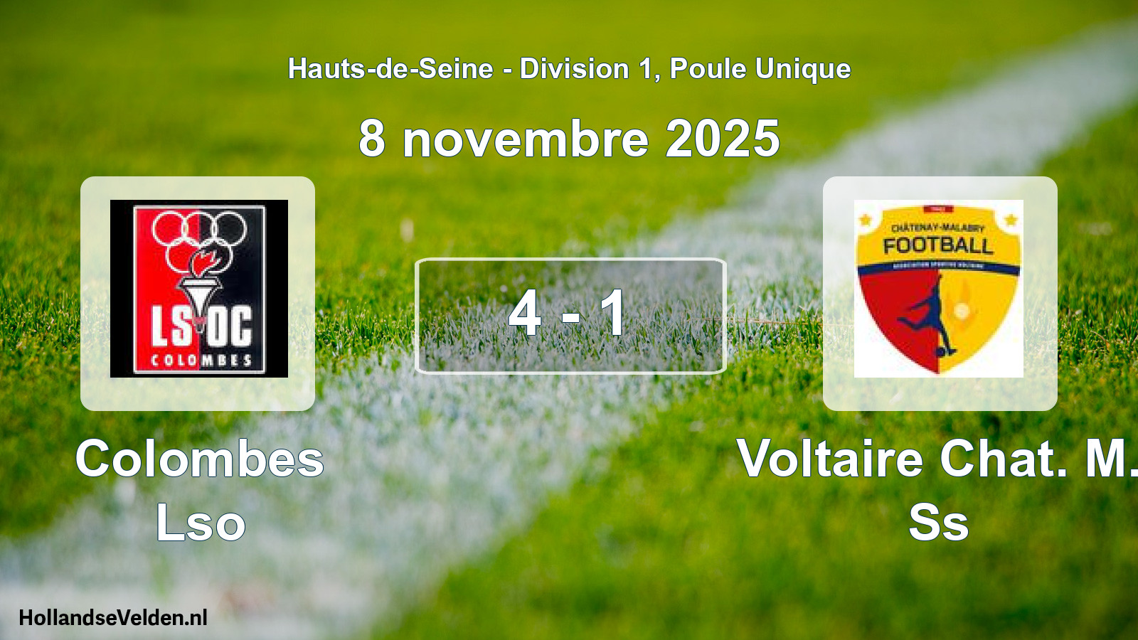 Match joué: Colombes Lso - Voltaire Chat. M. Ss 4 - 1 (8 novembre 2025)