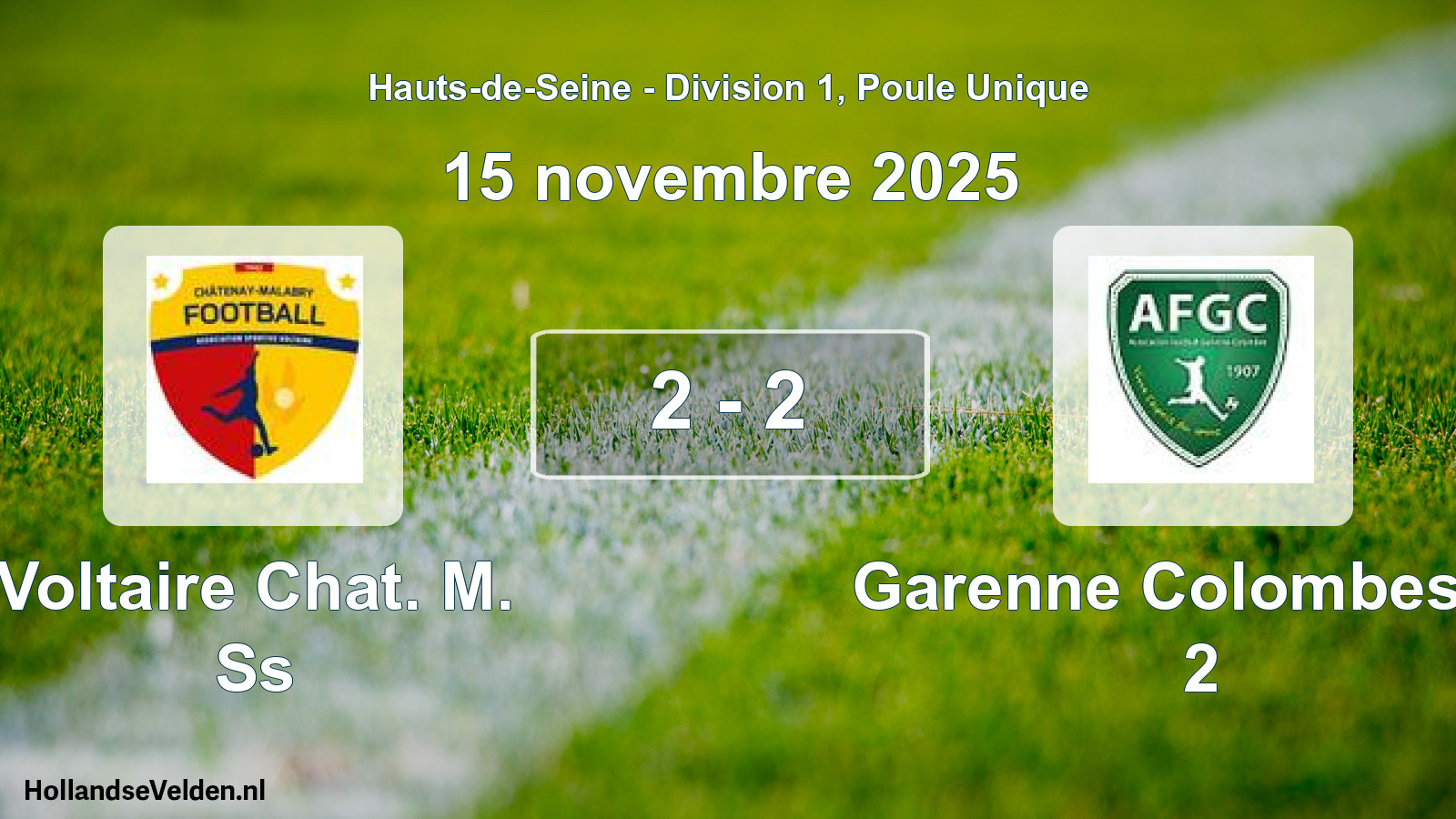 Total number of matches played: Voltaire Chat. M. Ss - Garenne Colombes Af 2 2 - 2 (15 November 2025)
