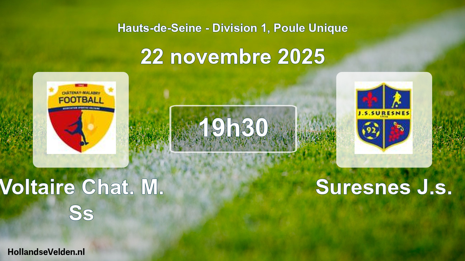 Geplande wedstrijd: Voltaire Chat. M. Ss - Suresnes J.s. (22 november 2025)