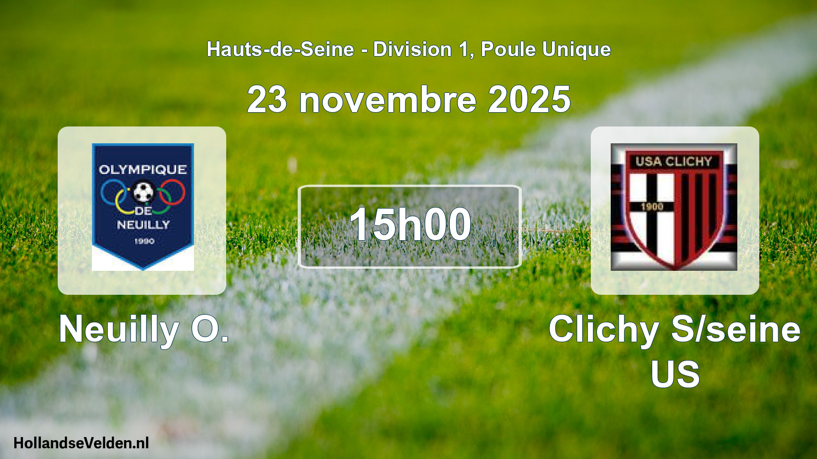 Match programmé: Neuilly O. - Clichy S/seine US (23 novembre 2025)