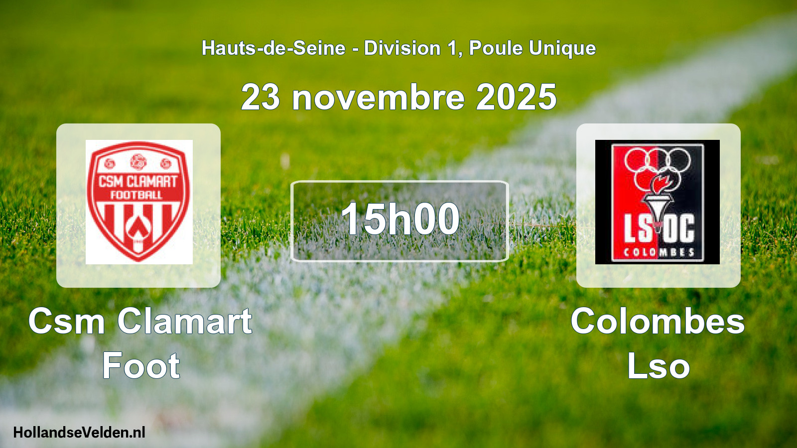 Match programmé: Csm Clamart Foot - Colombes Lso (23 novembre 2025)