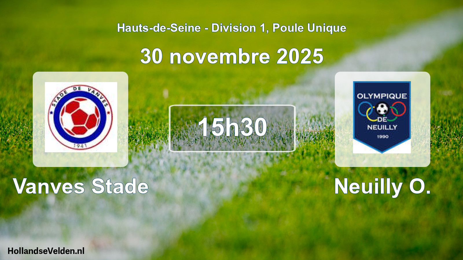 Geplande wedstrijd: Vanves Stade - Neuilly O. (30 november 2025)