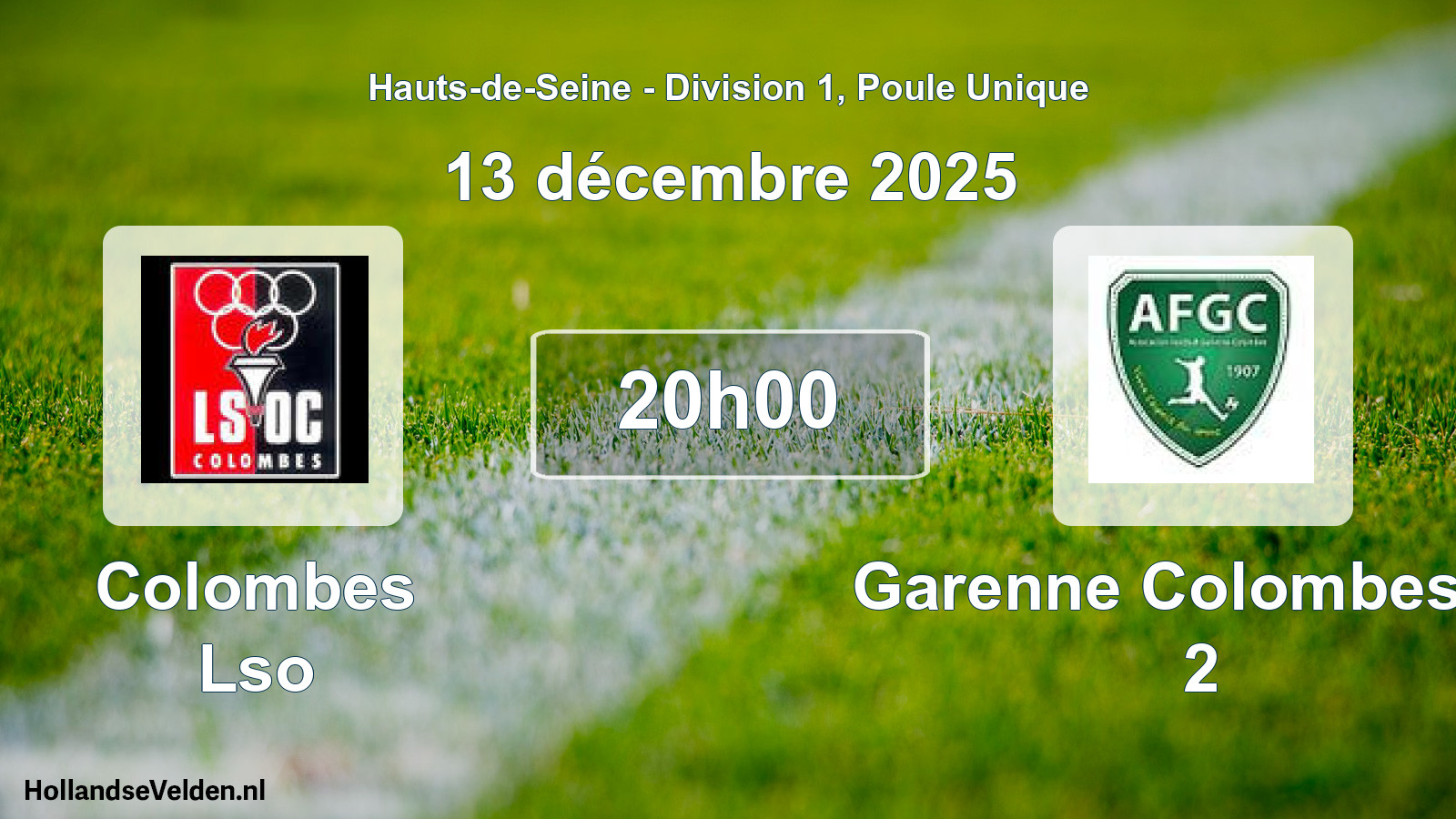 Match programmé: Colombes Lso - Garenne Colombes Af 2 (13 décembre 2025)
