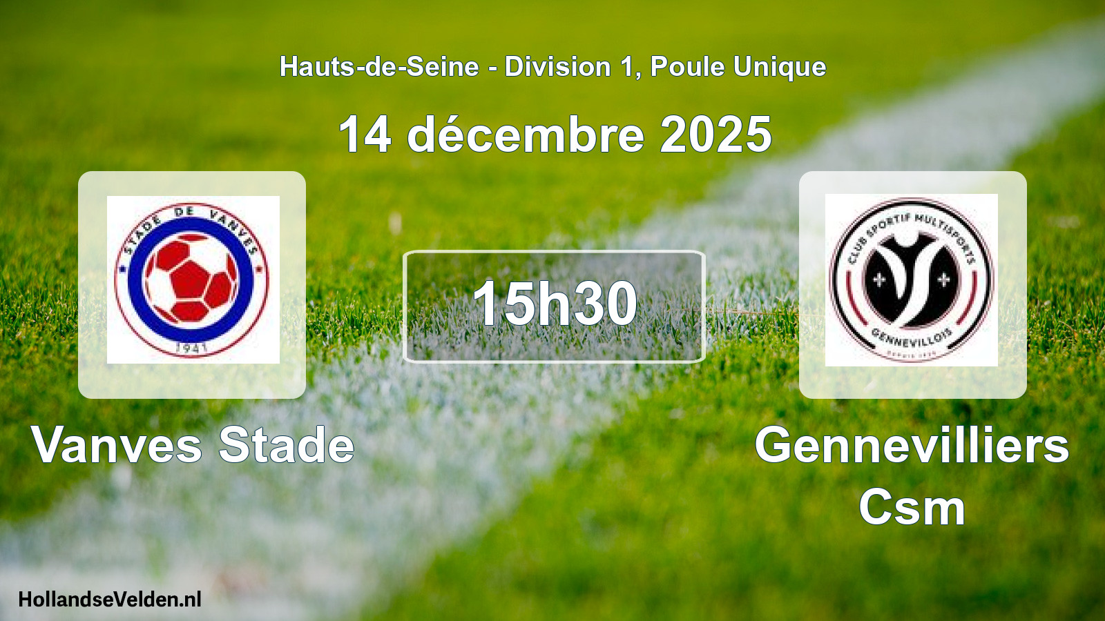 Geplande wedstrijd: Vanves Stade - Gennevilliers Csm (14 december 2025)