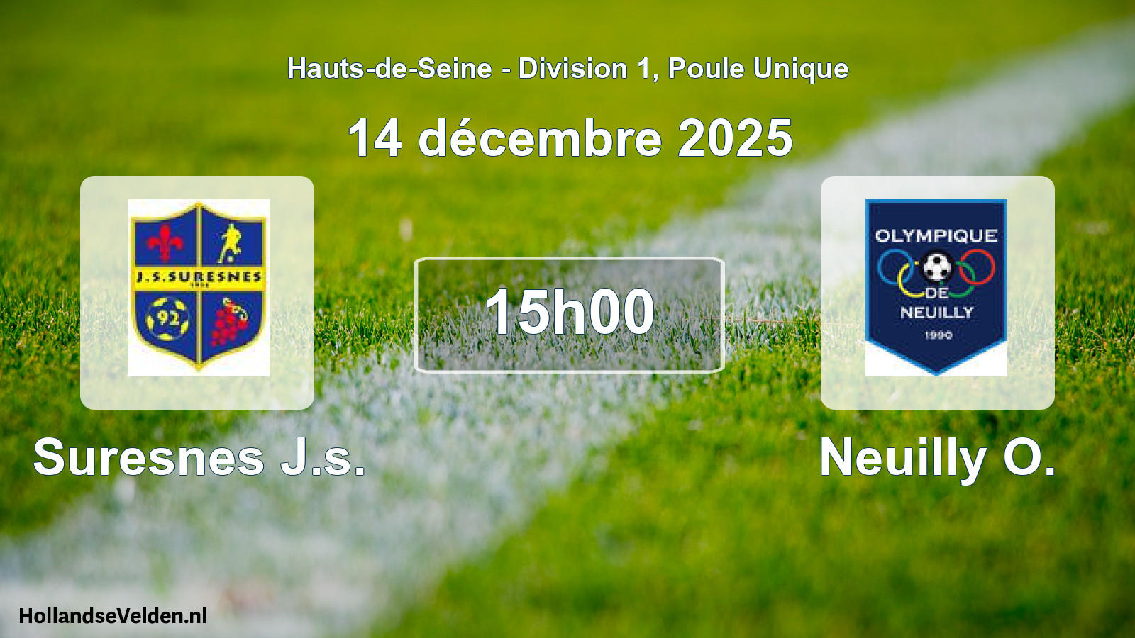 Geplande wedstrijd: Suresnes J.s. - Neuilly O. (14 december 2025)