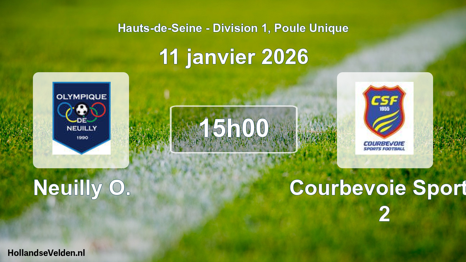 Match programmé: Neuilly O. - Courbevoie Sports 2 (11 janvier 2026)