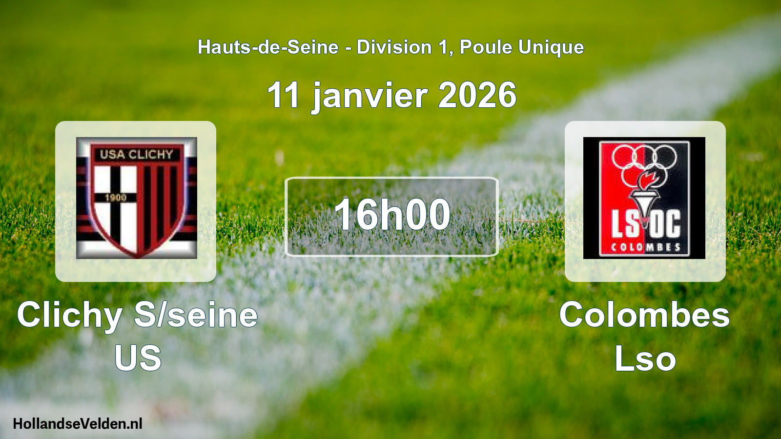 Scheduled Match: Clichy S/seine US - Colombes Lso (11 January 2026)