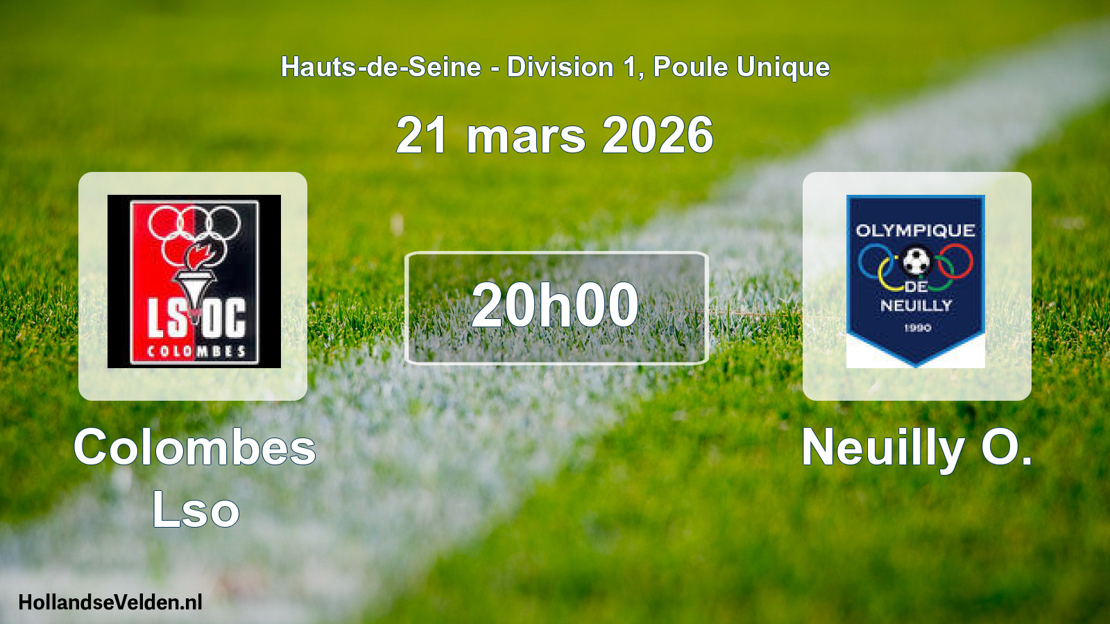 Match programmé: Colombes Lso - Neuilly O. (21 mars 2026)
