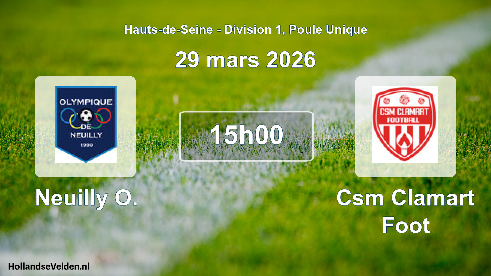 Match programmé: Neuilly O. - Csm Clamart Foot (29 mars 2026)