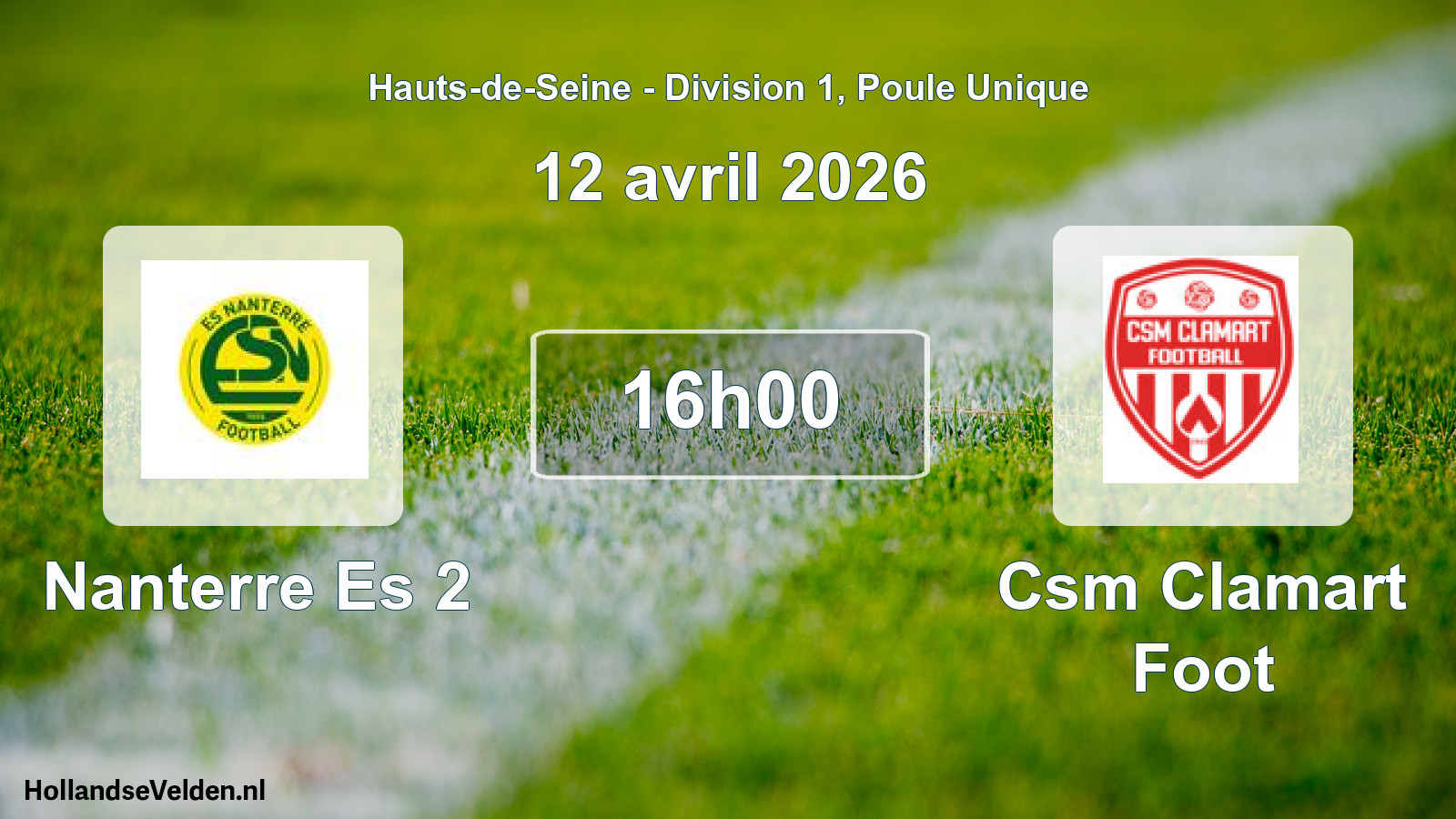 Match programmé: Nanterre Es 2 - Csm Clamart Foot (12 avril 2026)