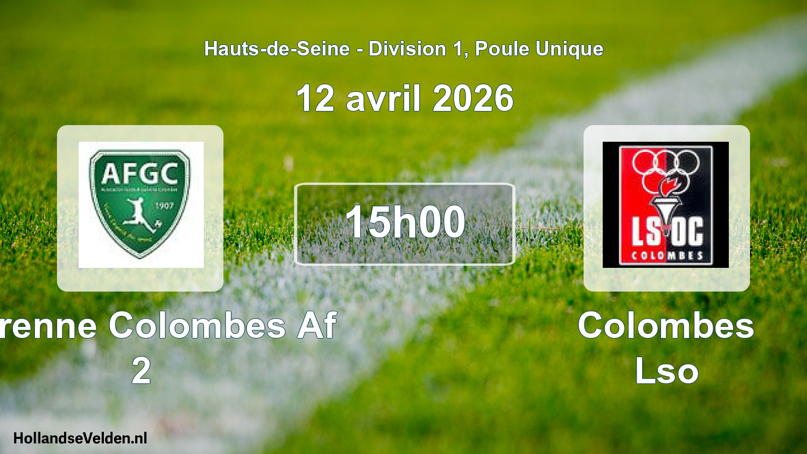 Geplande wedstrijd: Garenne Colombes Af 2 - Colombes Lso (12 april 2026)