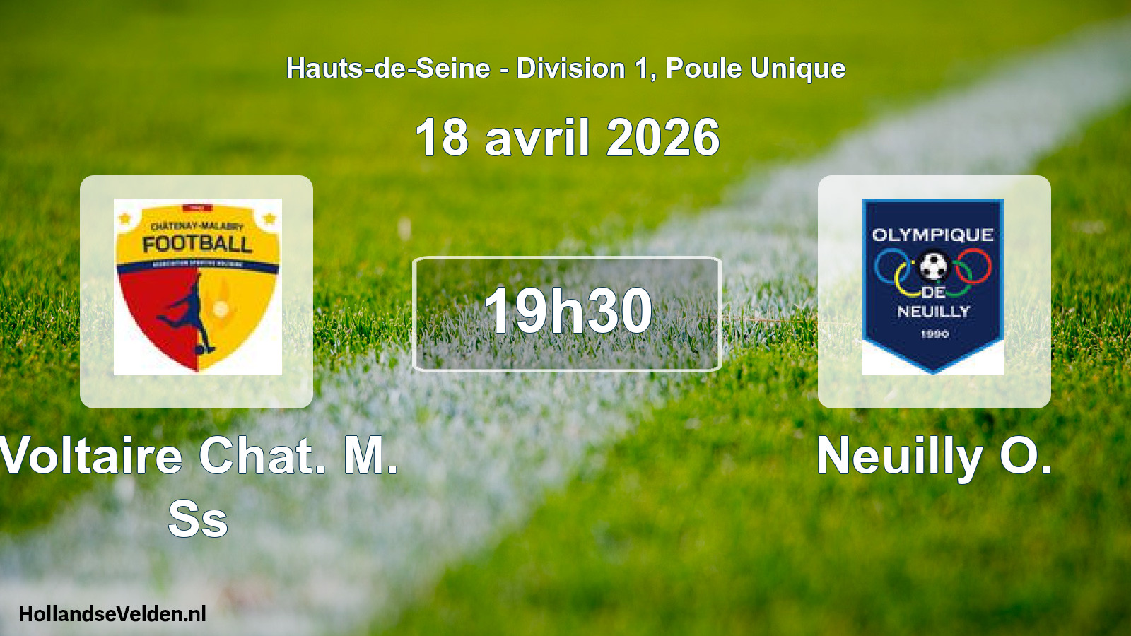 Match programmé: Voltaire Chat. M. Ss - Neuilly O. (18 avril 2026)