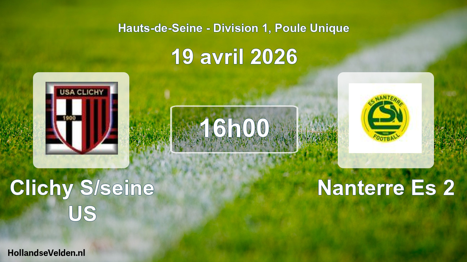 Geplande wedstrijd: Clichy S/seine US - Nanterre Es 2 (19 april 2026)