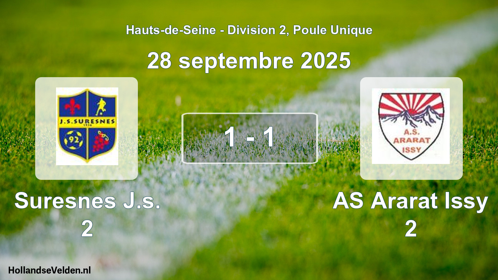 Gespeelde wedstrijd: Suresnes J.s. 2 - AS Ararat Issy 2 1 - 1 (28 september 2025)