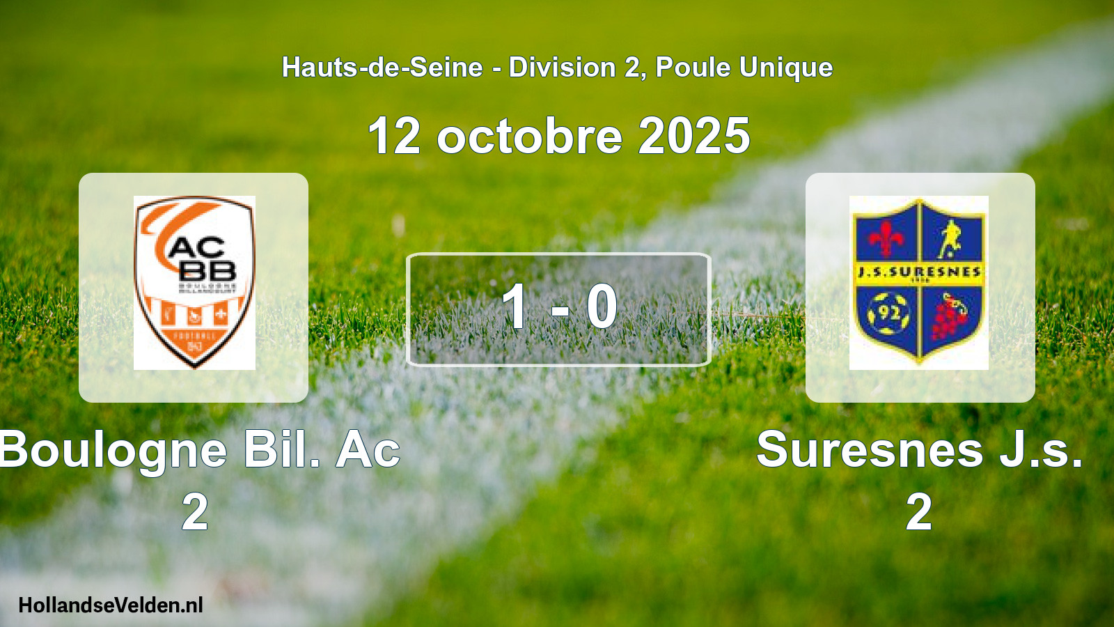 Match joué: Boulogne Bil. Ac 2 - Suresnes J.s. 2 1 - 0 (12 octobre 2025)