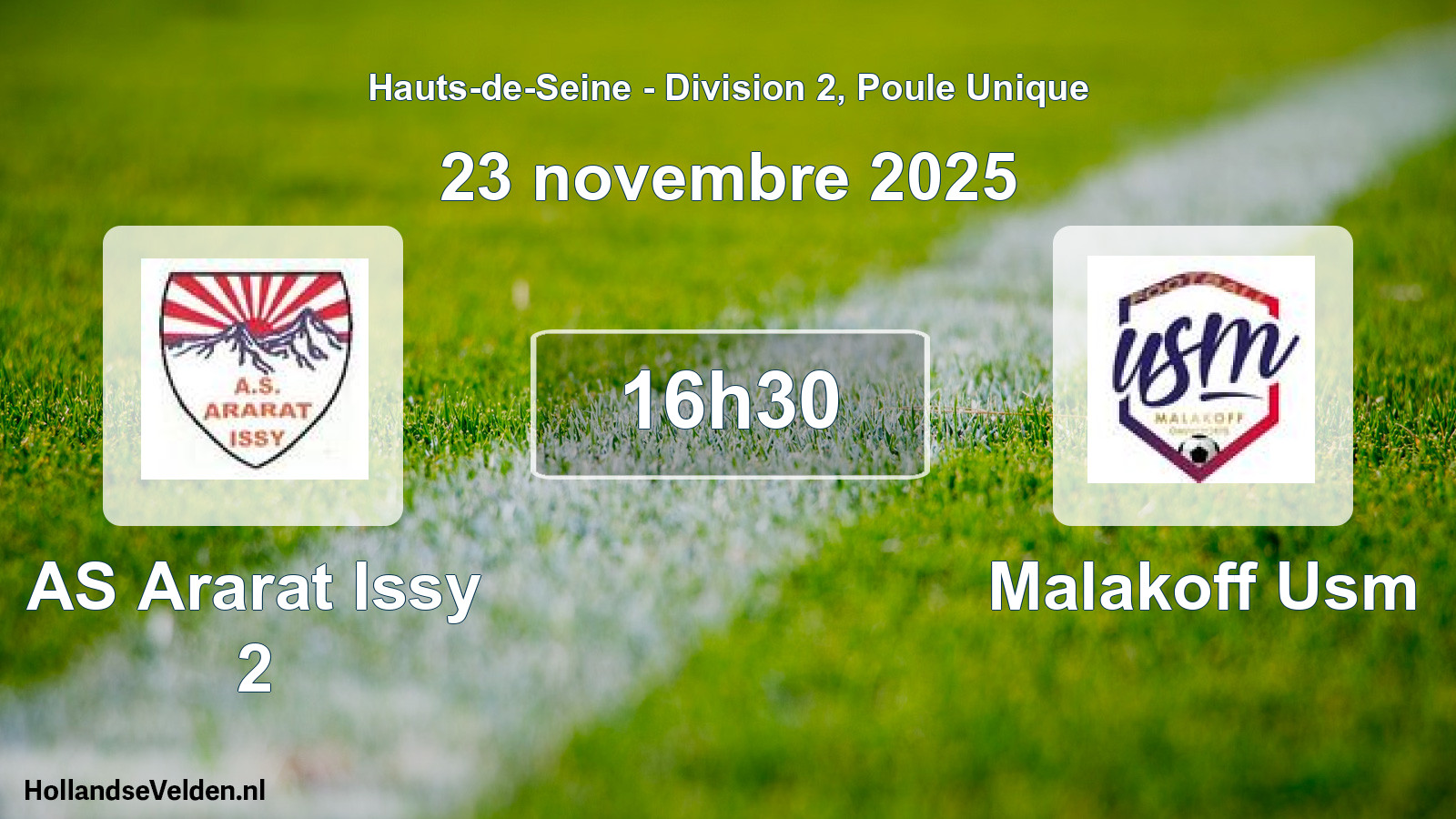 Geplande wedstrijd: AS Ararat Issy 2 - Malakoff Usm (23 november 2025)