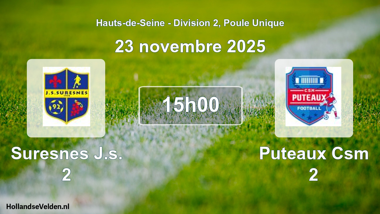 Geplande wedstrijd: Suresnes J.s. 2 - Puteaux Csm 2 (23 november 2025)