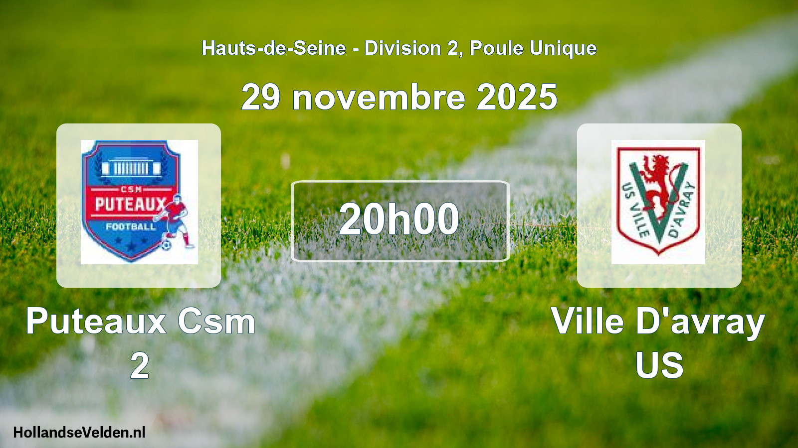Match programmé: Puteaux Csm 2 - Ville D'avray US (29 novembre 2025)