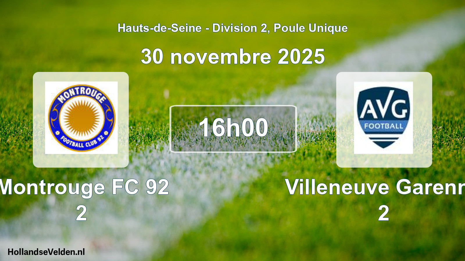 Geplande wedstrijd: Montrouge FC 92 2 - Villeneuve Garenne 2 (30 november 2025)