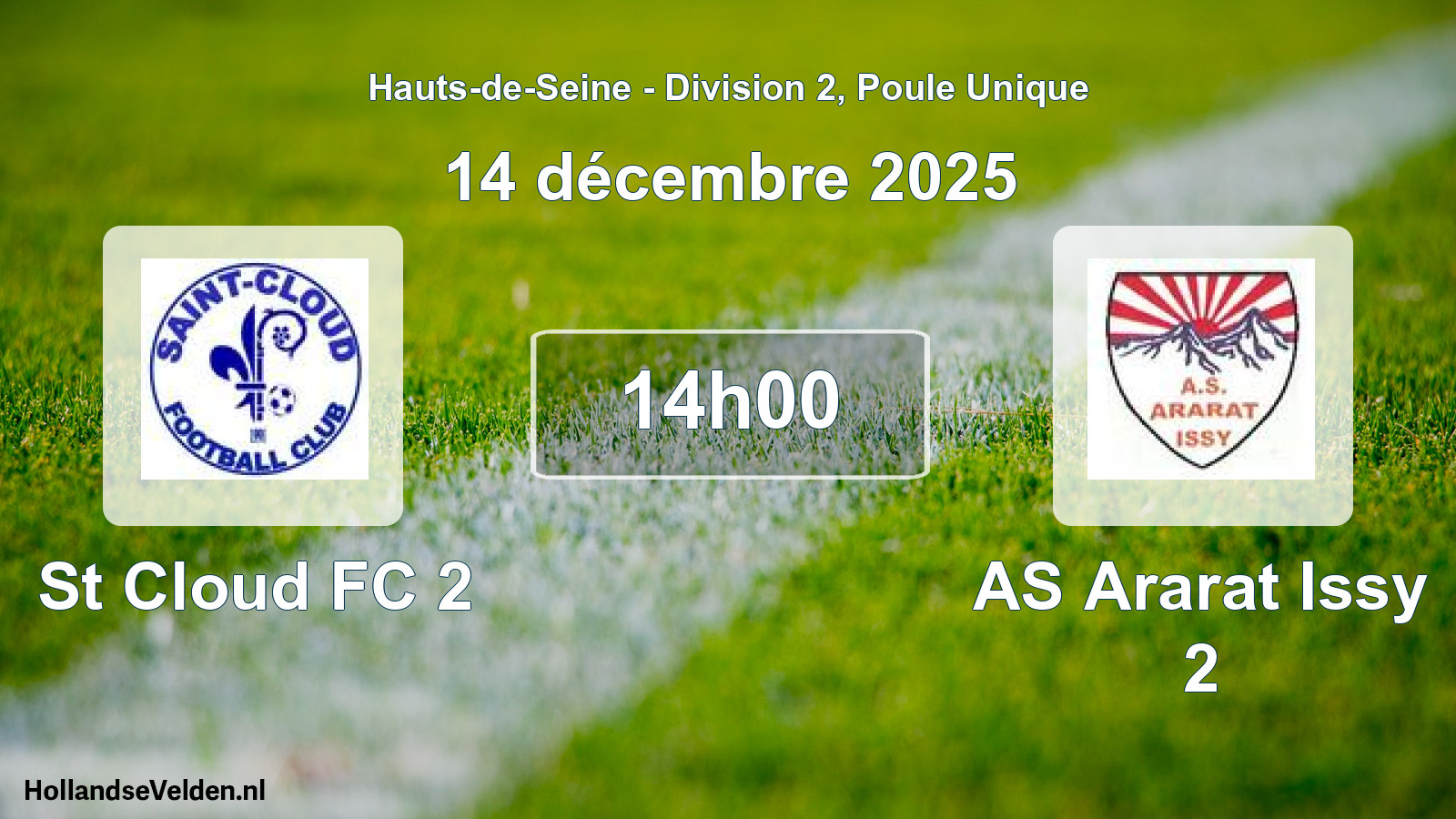 Geplande wedstrijd: St Cloud FC 2 - AS Ararat Issy 2 (14 december 2025)
