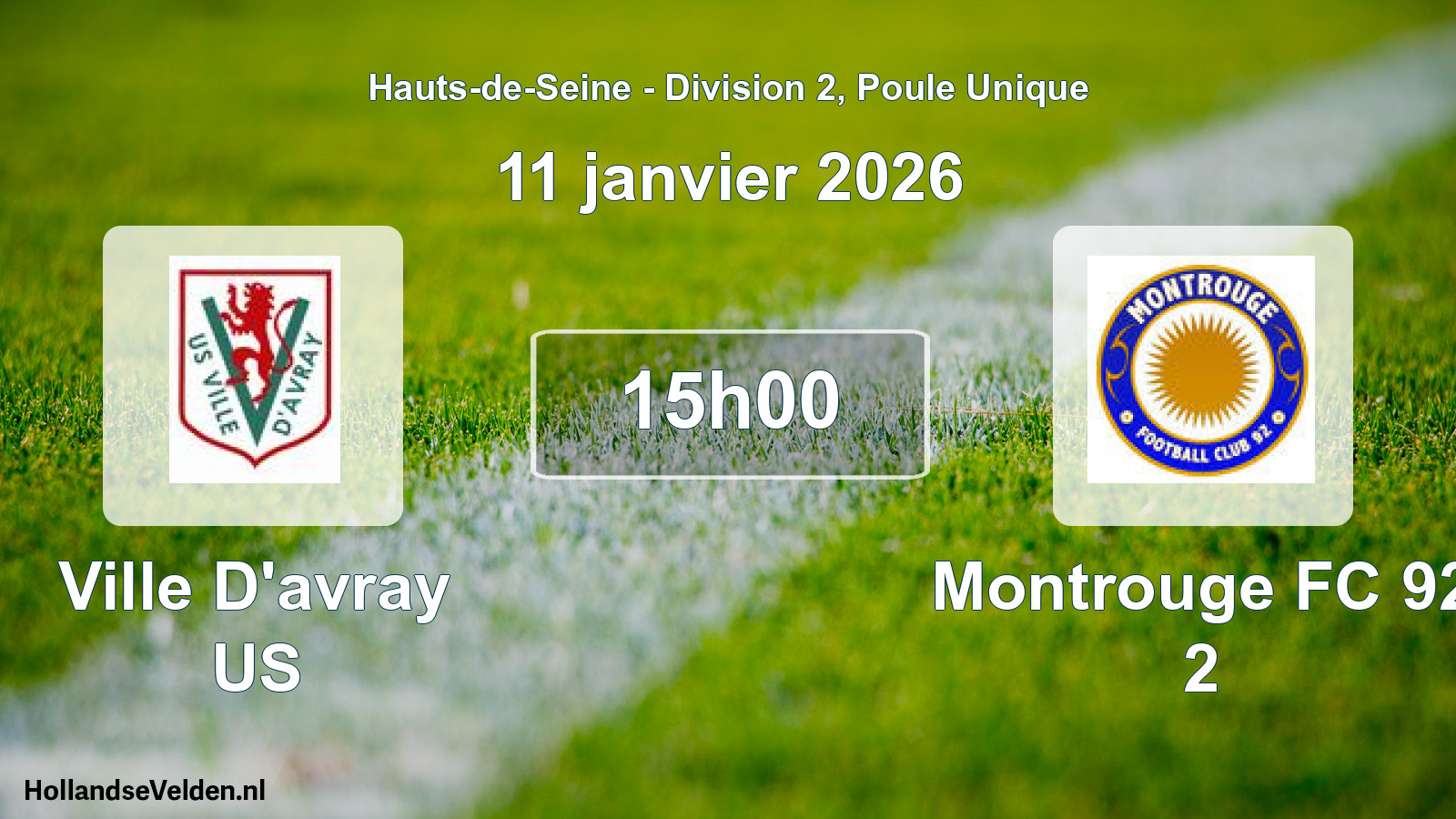 Geplande wedstrijd: Ville D'avray US - Montrouge FC 92 2 (11 januari 2026)