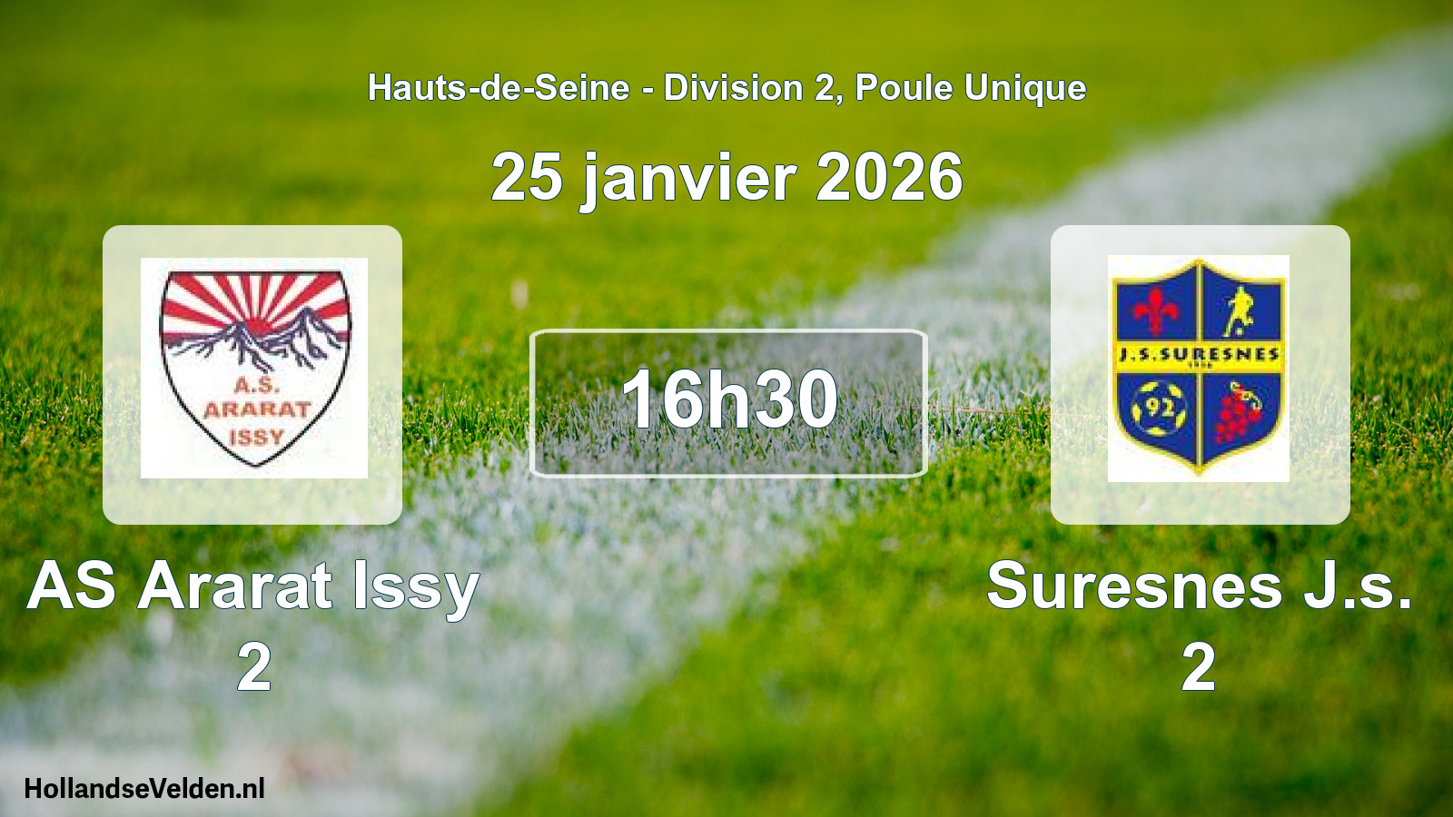 Geplande wedstrijd: AS Ararat Issy 2 - Suresnes J.s. 2 (25 januari 2026)