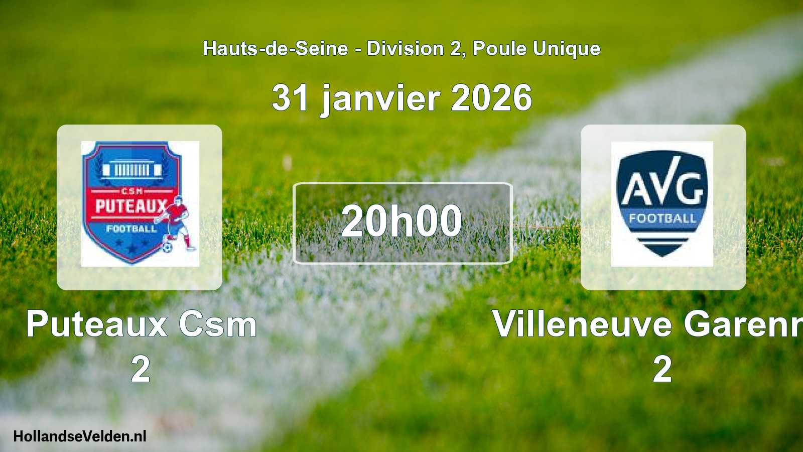 Scheduled Match: Puteaux Csm 2 - Villeneuve Garenne 2 (31 January 2026)