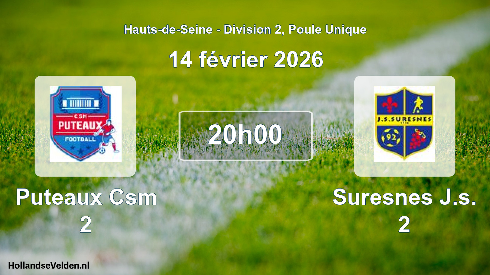 Match programmé: Puteaux Csm 2 - Suresnes J.s. 2 (14 février 2026)