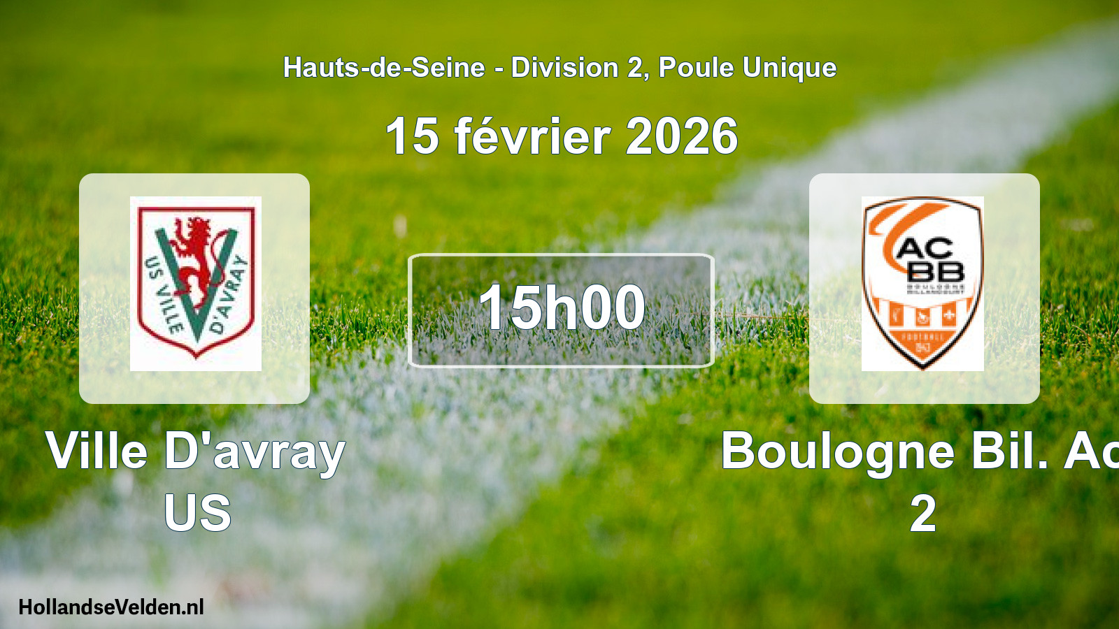 Geplande wedstrijd: Ville D'avray US - Boulogne Bil. Ac 2 (15 februari 2026)