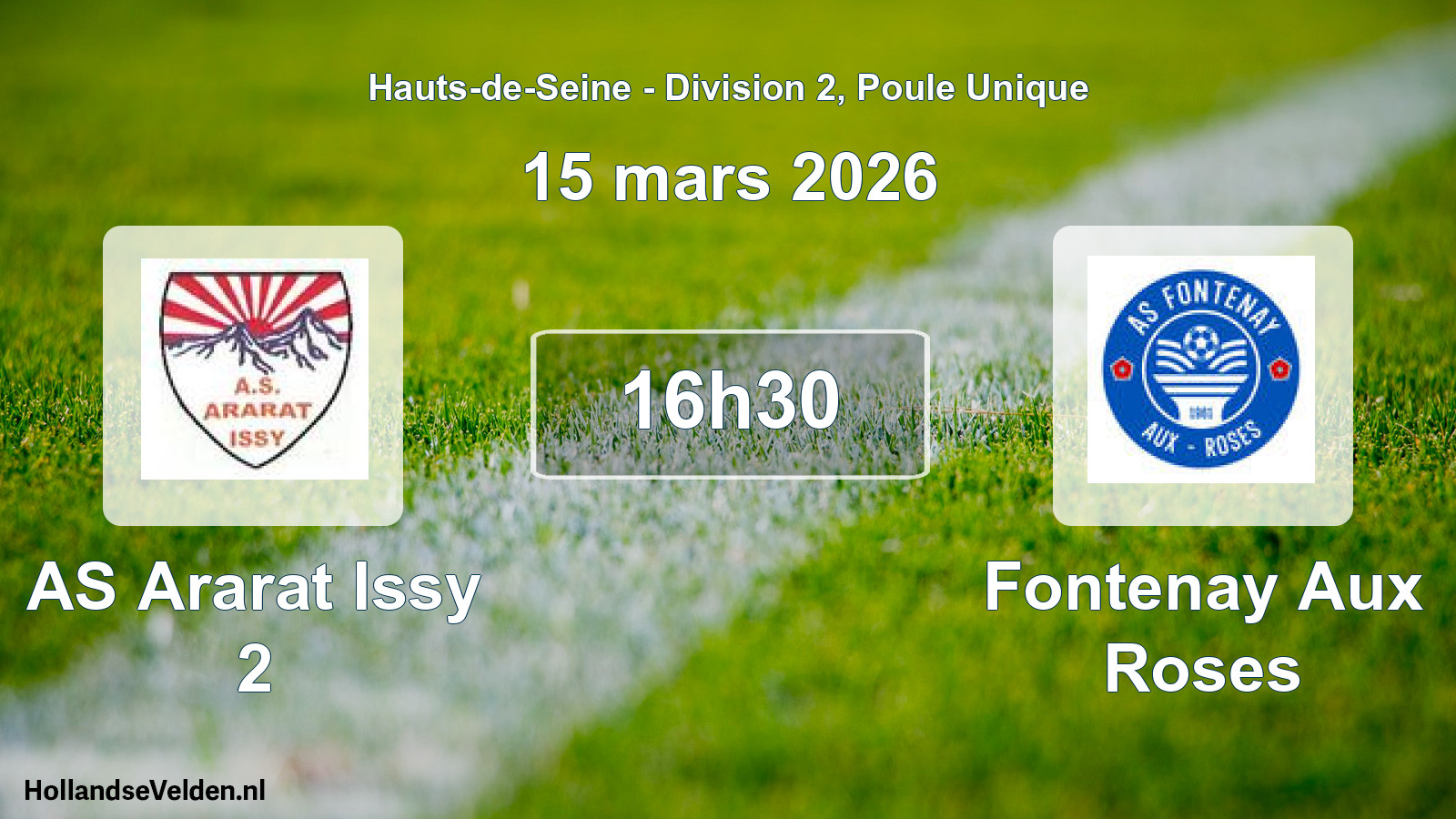 Match programmé: AS Ararat Issy 2 - Fontenay Aux Roses (15 mars 2026)