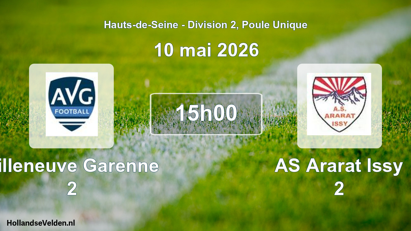 Geplande wedstrijd: Villeneuve Garenne 2 - AS Ararat Issy 2 (10 mei 2026)