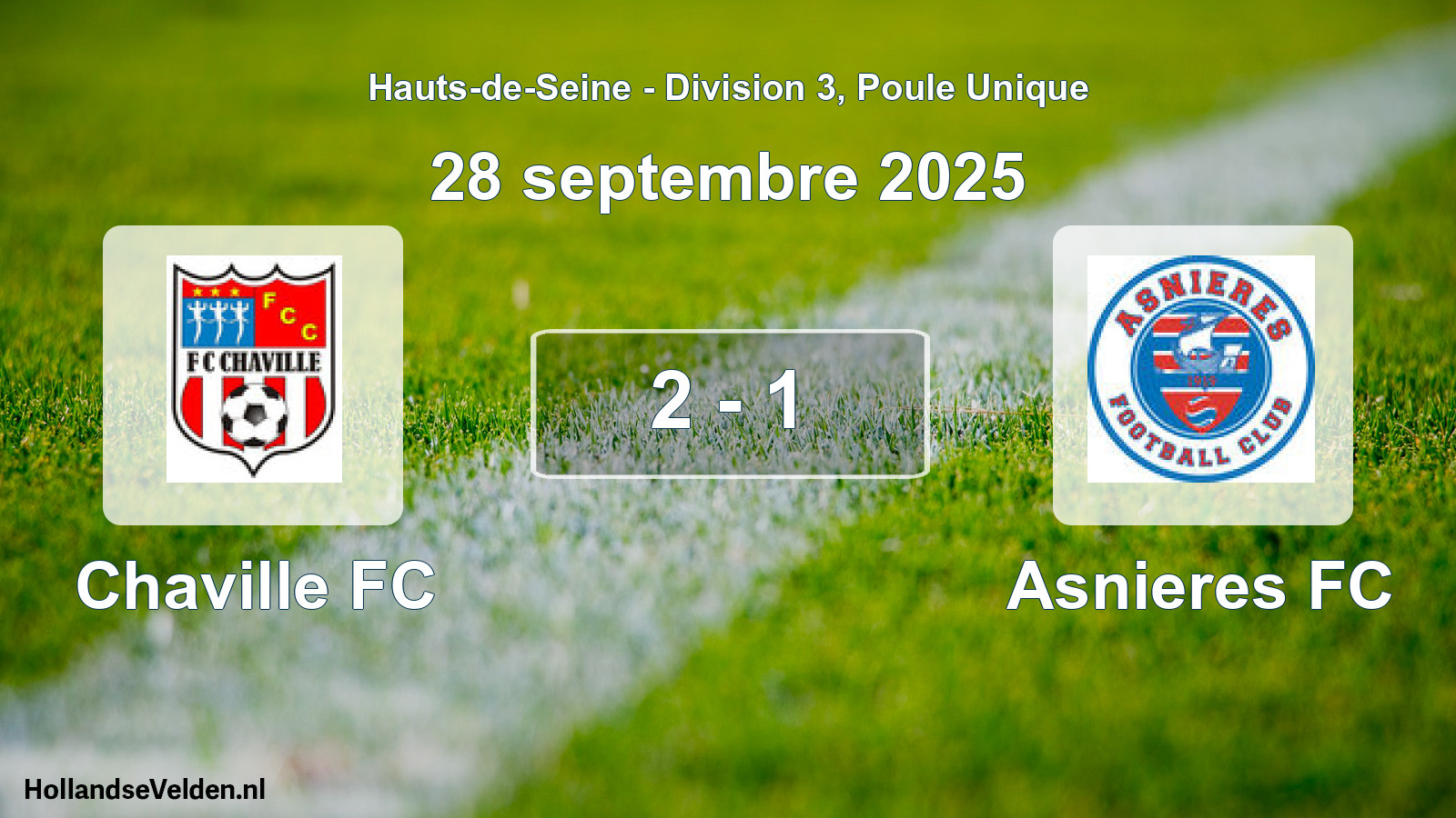 Match joué: Chaville FC - Asnieres FC 2 - 1 (28 septembre 2025)