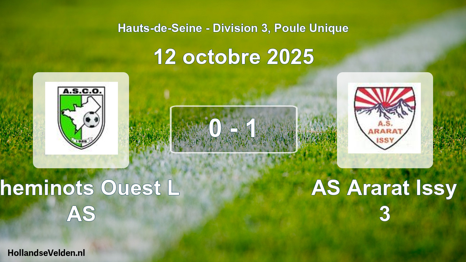 Gespeelde wedstrijd: Cheminots Ouest L AS - AS Ararat Issy 3 0 - 1 (12 oktober 2025)