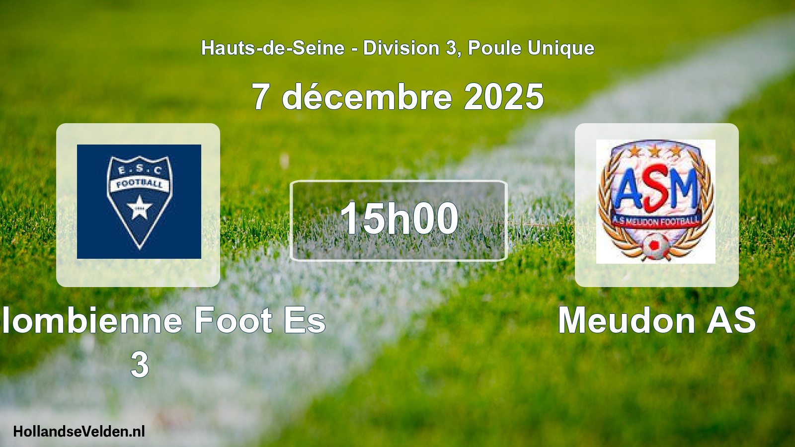 Geplande wedstrijd: Colombienne Foot Es 3 - Meudon AS (7 december 2025)