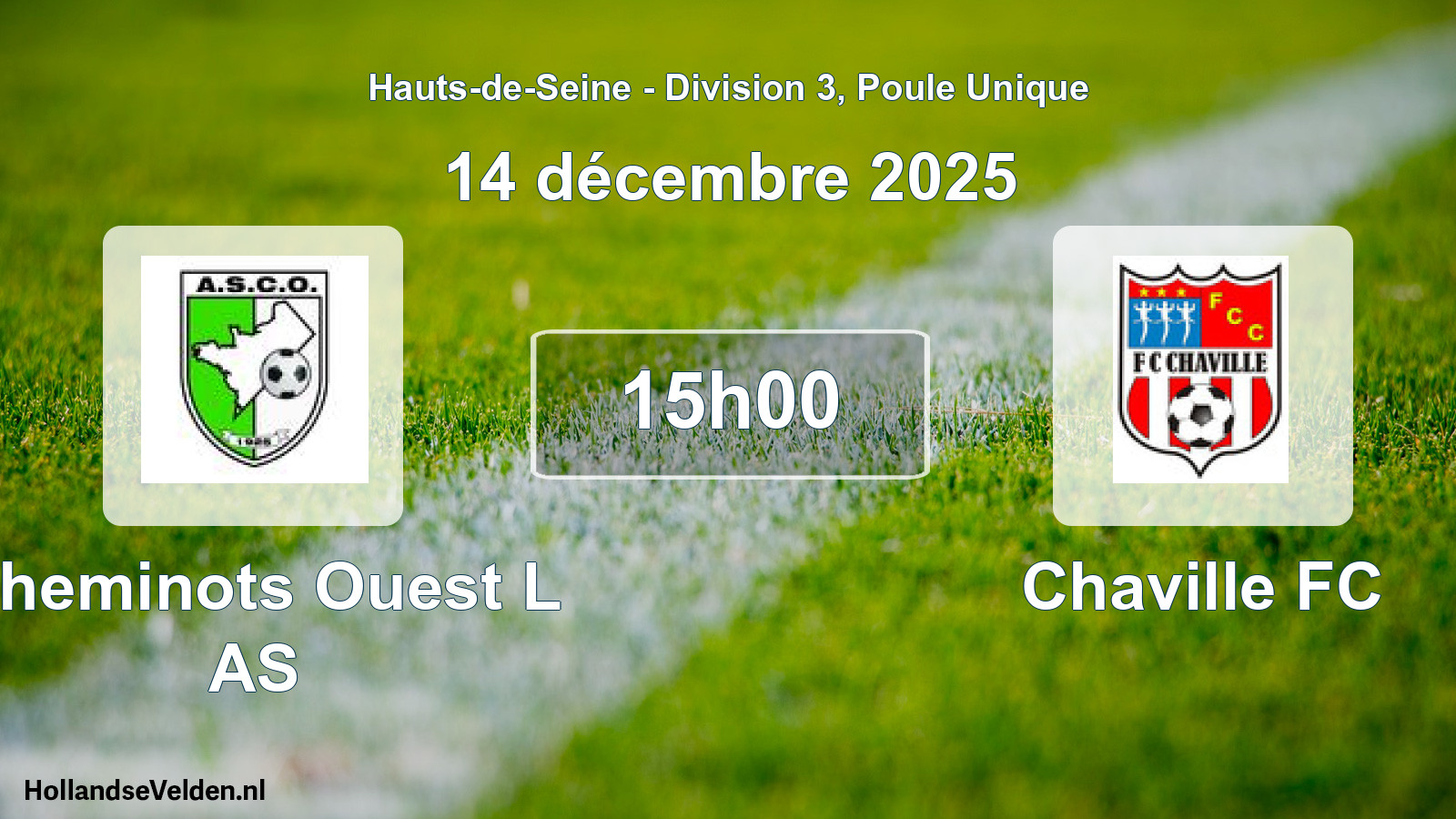 Match programmé: Cheminots Ouest L AS - Chaville FC (14 décembre 2025)