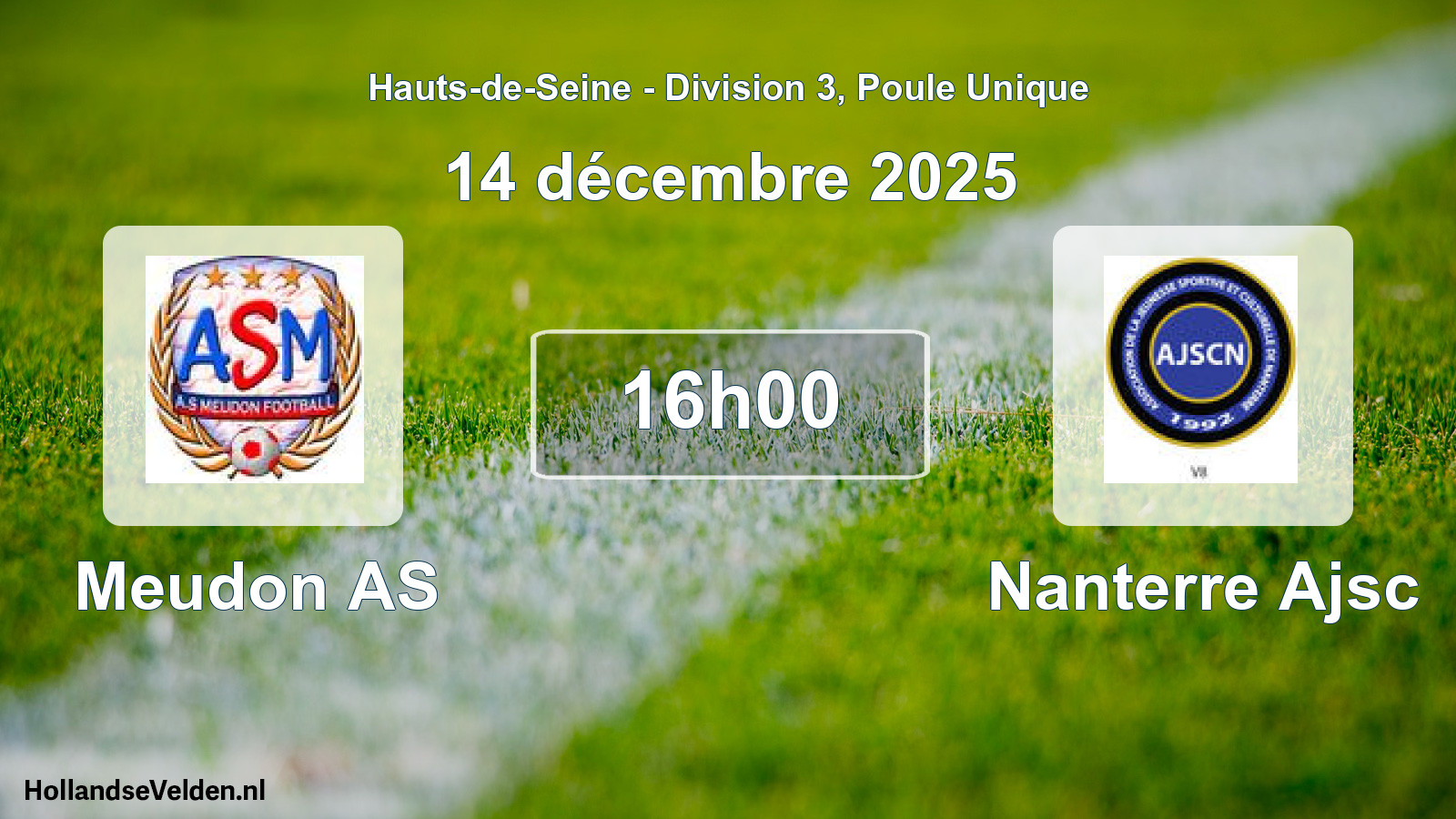 Match programmé: Meudon AS - Nanterre Ajsc (14 décembre 2025)