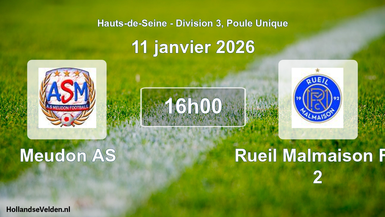 Geplande wedstrijd: Meudon AS - Rueil Malmaison FC 2 (11 januari 2026)