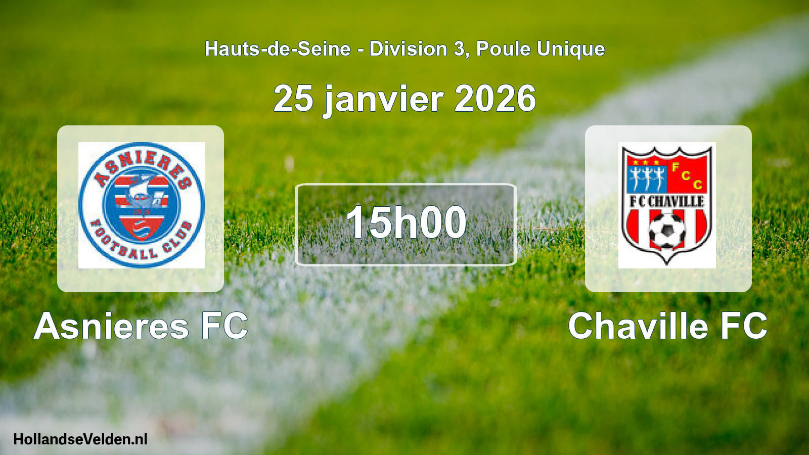 Geplande wedstrijd: Asnieres FC - Chaville FC (25 januari 2026)