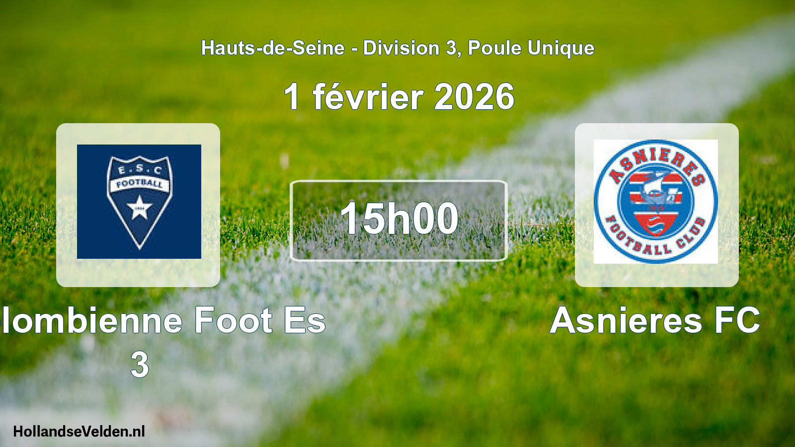 Scheduled Match: Colombienne Foot Es 3 - Asnieres FC (1 February 2026)